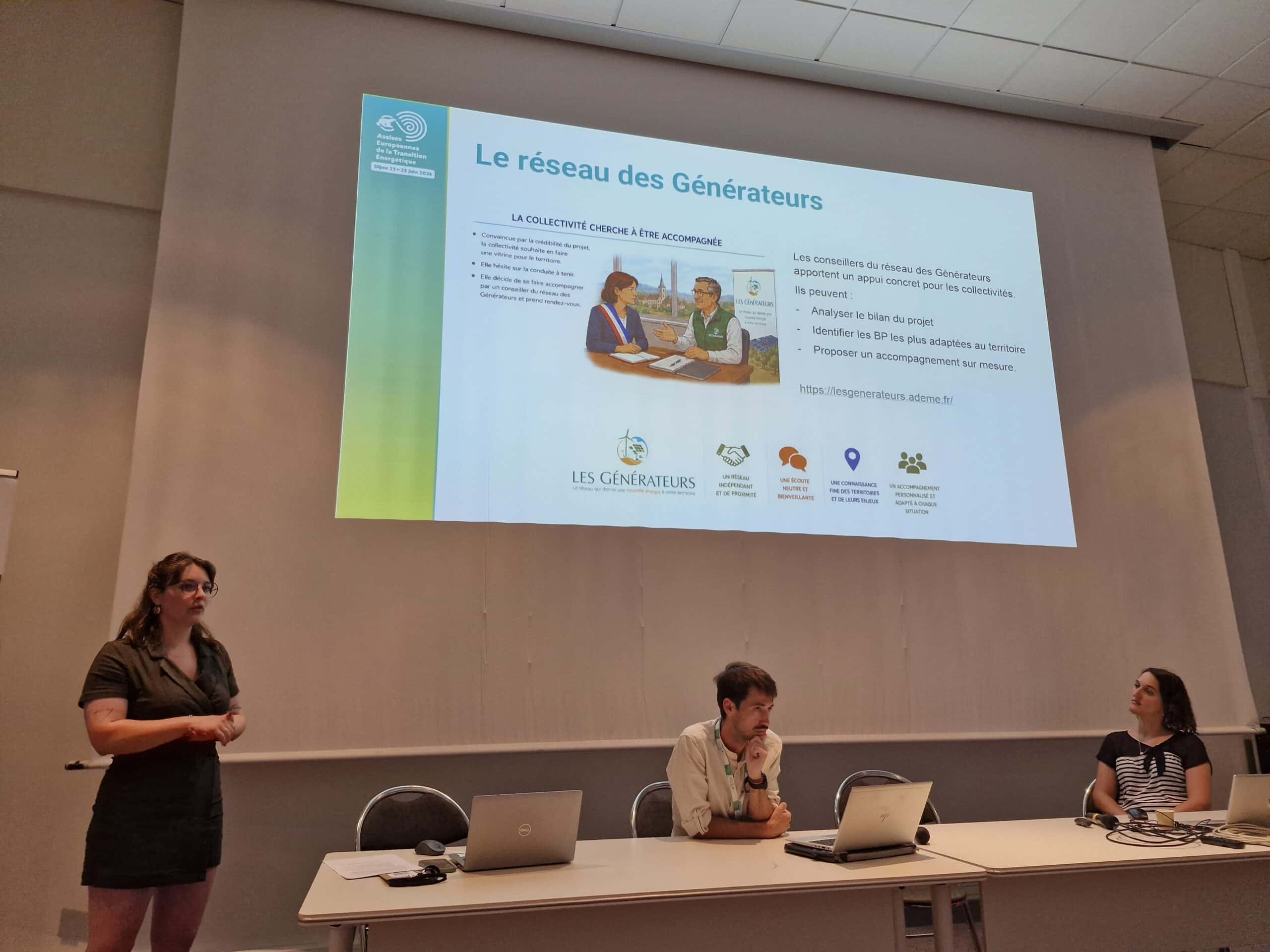 Photo des Assises européennes de la transition énergétique 2026 à la fin du mois de juin à Dijon, le réseau des Générateurs Bourgogne-Franche-Comté a participé à l’animation d’un atelier consacré à l’agrivoltaïsme et à son appropriation par les territoires aux côtés de l’ADEME, de CERESCO et de CETIAC.